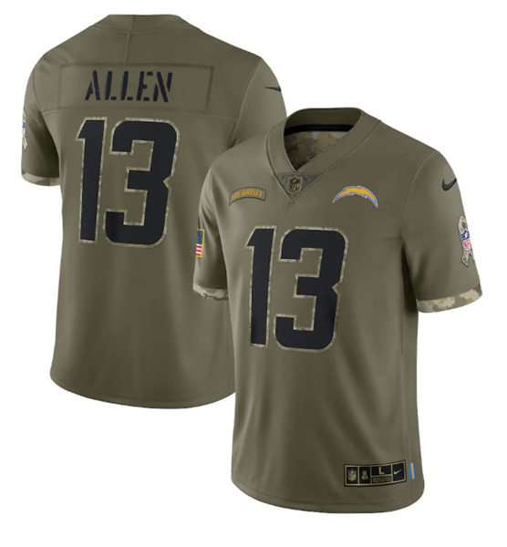 Men's Los Angeles Chargers #13 Keenan Allen 2022 Olive Salute To Service Limited Stitched Jersey